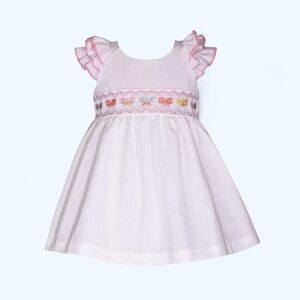 NWT Bonnie Baby Girls Empire Dress with Ruffled Sleeves & Butterflies Wedding‎